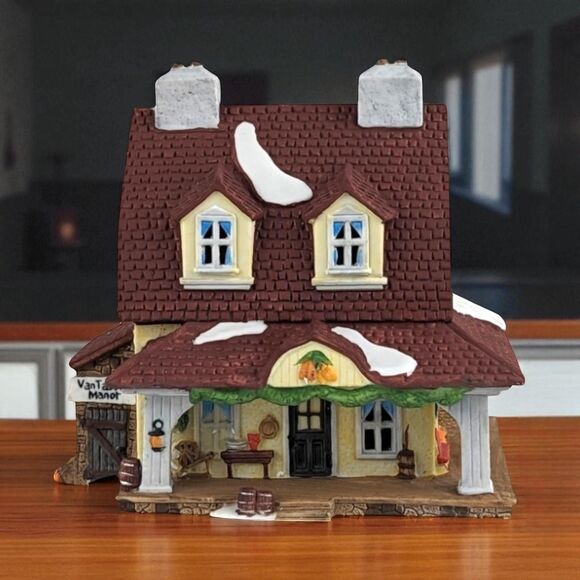 Vintage Dept 56 Van Tassel Manor: Lighted Porcelain New England Village - Picture 1 of 10